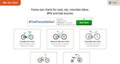 Desktop Screenshot of bikesizechart.com